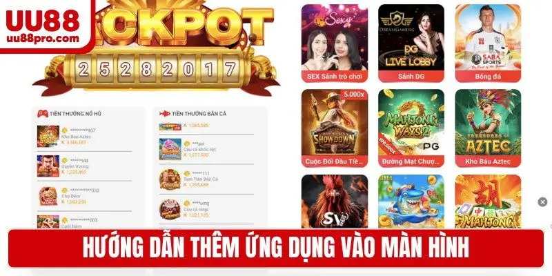 Hướng dẫn thêm ứng dụng vào màn hình