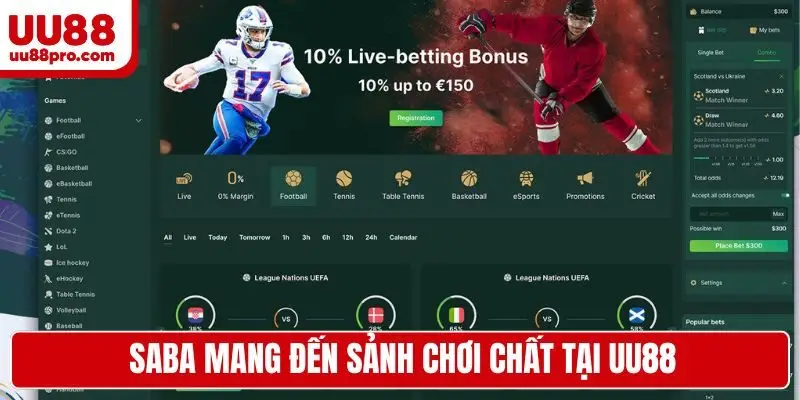 Saba mang đến sảnh chơi chất tại UU88