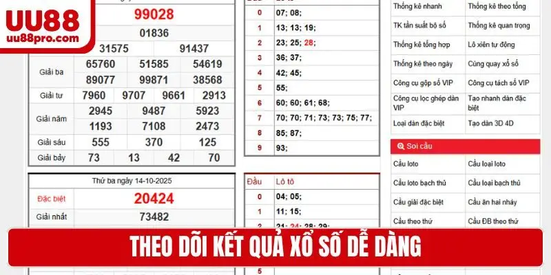 Theo dõi kết quả xổ số dễ dàng