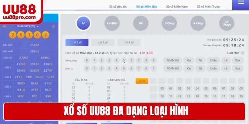 Xổ số UU88 đa dạng loại hình